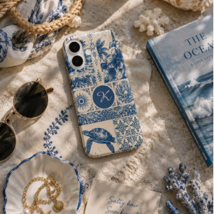 Funda iPhone 16 Monograma Costero de Tortuga Marina