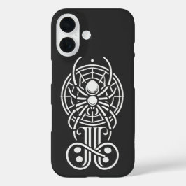 Funda iPhone 16 Monograma de araña gótica
