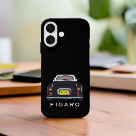 Funda iPhone 16 Monograma de coche de Figaro Negro