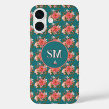 Monograma de floral rosa boho