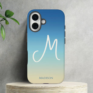 Funda iPhone 16 Monograma de gradiente de playa