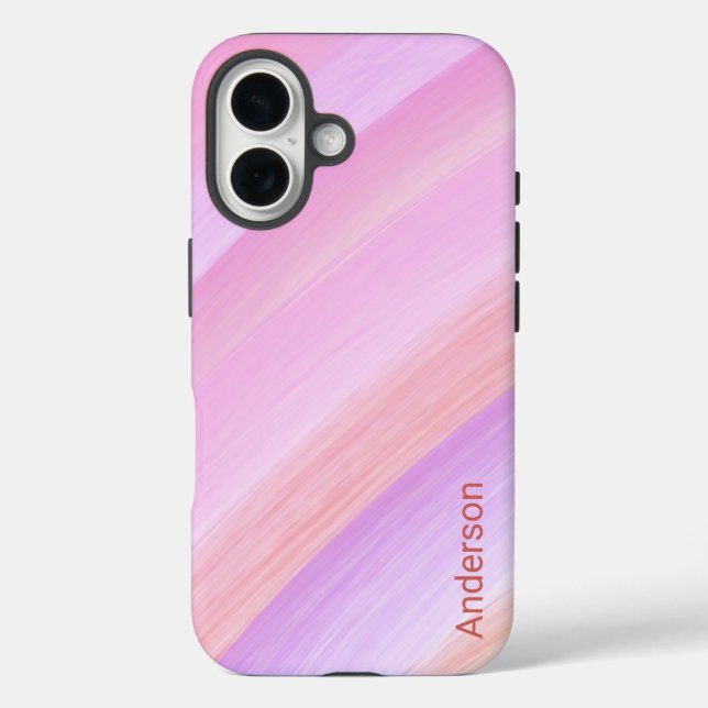 Funda iPhone 16 Monograma de la línea retro Eligant moderna (Reverso )