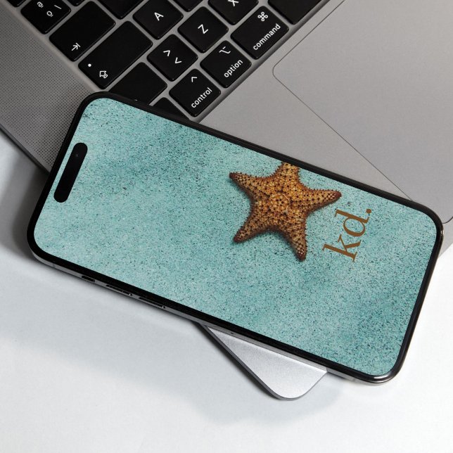 Funda iPhone 16 Monograma de la playa costera de Starfish (Stylish Starfish Phone case)