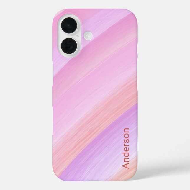 Funda iPhone 16 Monograma de línea retro elegante moderna (Reverso )