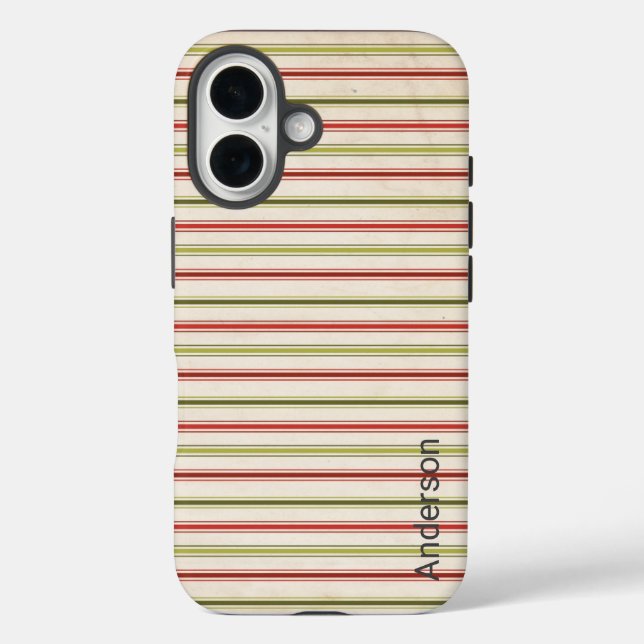 Funda iPhone 16 Monograma de línea retro elegante moderna (Reverso )