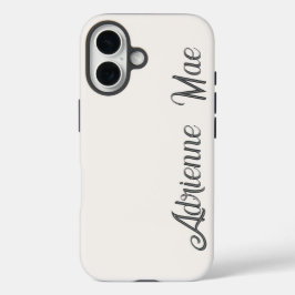 Funda iPhone 16 Monograma de nombre con letra script moderna en cr