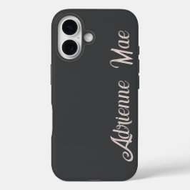Funda iPhone 16 Monograma de nombre con letra script rosa pastel m
