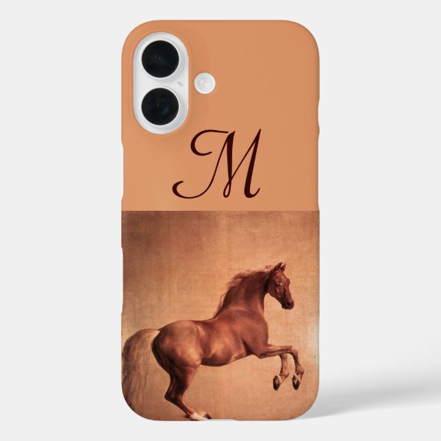 Funda iPhone 16 Monograma de pergamino RED HORSE (Reverso )