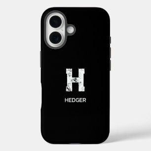 FUNDA iPhone 16 MONOGRAMA DE UNA LETRA BLANCO MINIMALISTA NOMBRE N