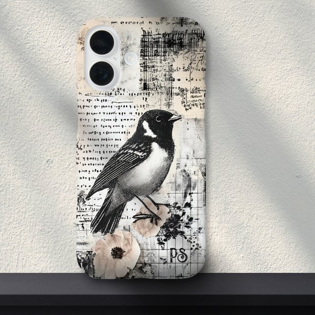 Funda iPhone 16 Monograma del libro de calificaciones de aves del  (Subido por el creador)