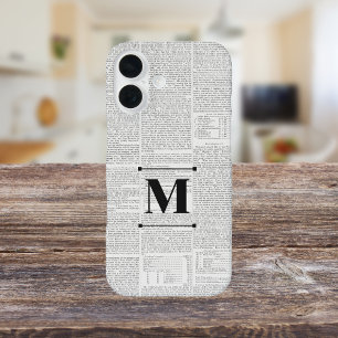 Funda iPhone 16 Monograma del Personalizado de impresión de notici