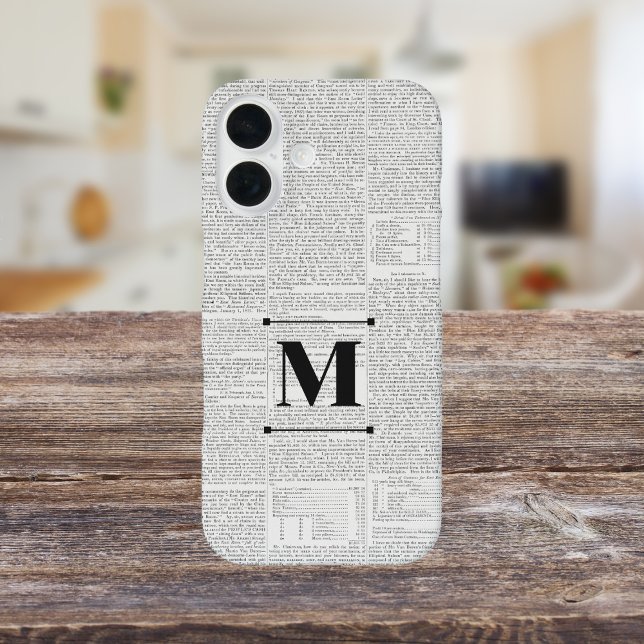 Funda iPhone 16 Monograma del Personalizado de impresión de notici (Subido por el creador)