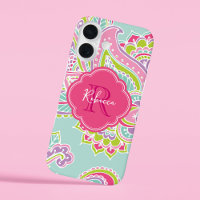Monograma del Personalizado Mint Bohemian Paisley