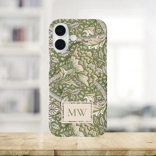 Funda iPhone 16 Monograma del Personalizado William Morris Windrus
