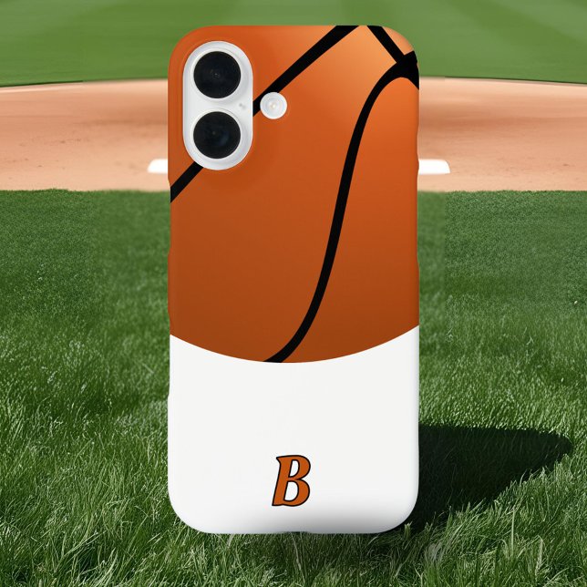Funda iPhone 16 Monograma Deportivo de Baloncesto (Subido por el creador)