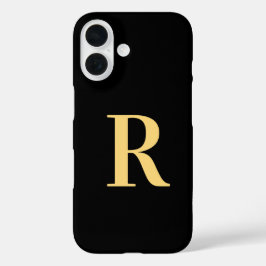 Funda iPhone 16 Monograma dorado negro