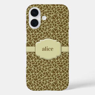 Funda iPhone 16 Monograma elegante de corte de diamante