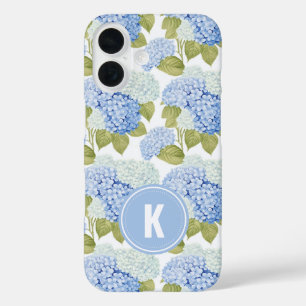 Funda iPhone 16 Monograma elegante del patrón de las flores de hid