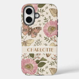 Funda iPhone 16 Monograma florero botánico moderno