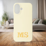 Funda iPhone 16 Monograma inicial amarillo Minimalista moderno<br><div class="desc">Crea tu propio estuche para iPhone personalizado con un nombre inicial personalizado en la tipografía minimalista moderna. Disponible en diversos colores y estilos.</div>