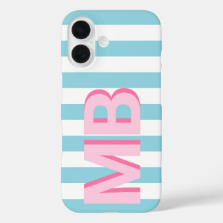 Funda iPhone 16 Monograma inicial Minimalista moderno