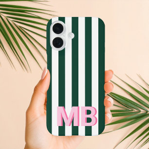 Funda iPhone 16 Monograma inicial Minimalista moderno