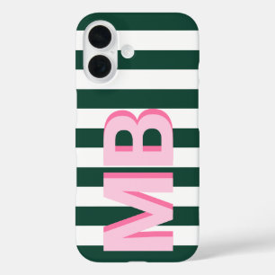Funda iPhone 16 Monograma inicial Minimalista moderno