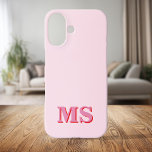 Funda iPhone 16 Monograma inicial rosado Minimalista moderno<br><div class="desc">Crea tu propio estuche para iPhone personalizado con un nombre inicial personalizado en la tipografía minimalista moderna. Disponible en diversos colores y estilos.</div>
