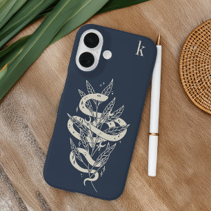Funda iPhone 16 Monograma místico de Ilustracion de serpiente botá