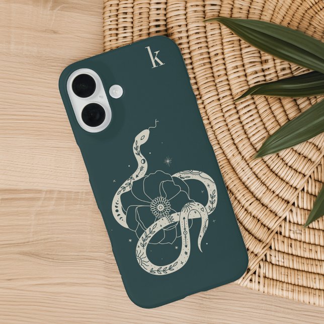 Funda iPhone 16 Monograma místico de Ilustracion de serpiente botá (Subido por el creador)