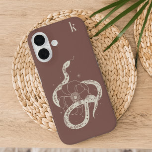 Funda iPhone 16 Monograma místico de Ilustracion de serpiente botá