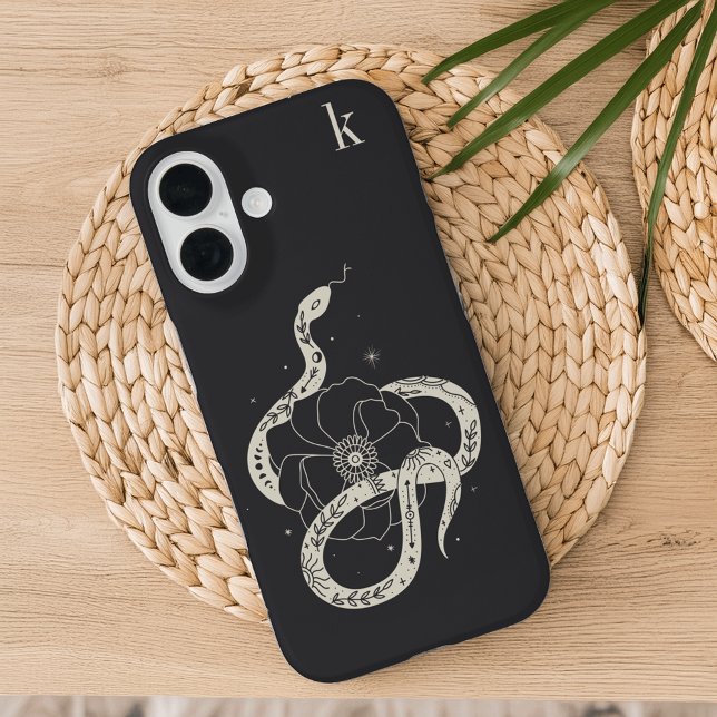 Funda iPhone 16 Monograma místico de Ilustracion de serpiente botá (Subido por el creador)