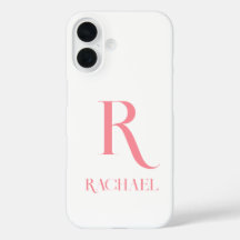 Monograma Moderno Minimalista Elegante Rosa