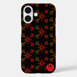 Funda iPhone 16 Monograma moderno Personalizado Nombre Portugal Tr