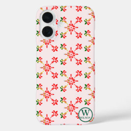 Funda iPhone 16 Monograma moderno Personalizado Nombre Portugal Tr