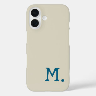 Funda iPhone 16 Monograma moderno reemplazo inicial Añadir el suyo