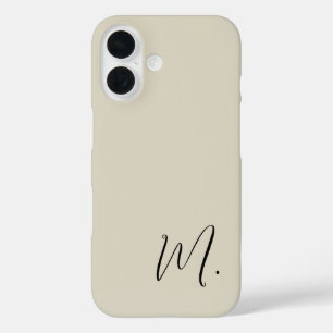 Funda iPhone 16 Monograma moderno reemplazo inicial Añadir el suyo