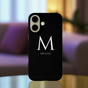 Funda iPhone 16 Monograma moderno simple