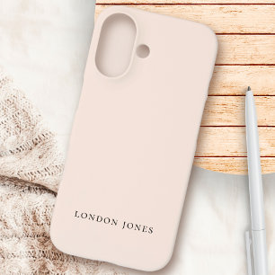 Funda iPhone 16 Monograma Neutral Moderno Minimalista estilo Rubor