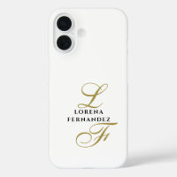 Monograma Oro Blanco Negro Elegante Moda Minimalis