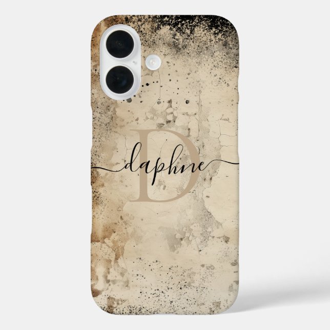 Funda iPhone 16 Monograma personalizado (Reverso )