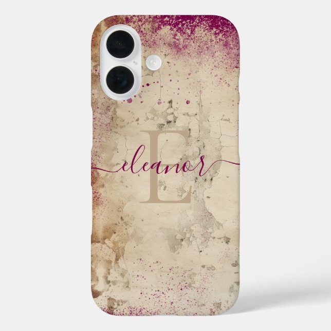 Funda iPhone 16 Monograma personalizado (Reverso )