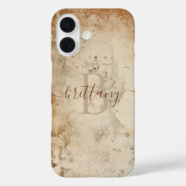 Funda iPhone 16 Monograma personalizado (Reverso )