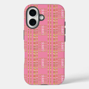Funda iPhone 16 Monograma Rústico Daisy Floral Rosa