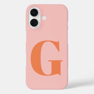 Funda iPhone 16 Monograma simple negrita simple personalizado rosa