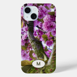 Funda iPhone 16 Monograma Verano de Arbol de Blogueo Rosa Foto -