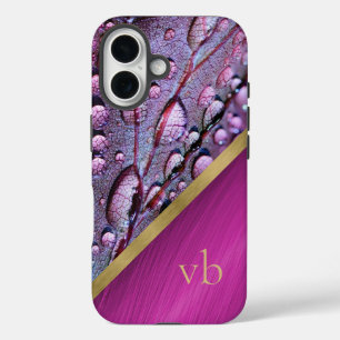 Funda iPhone 16 Monogramación de las caídas de lluvia que se aplan