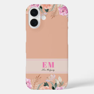 Funda iPhone 16 Monogramado de Rosa seco