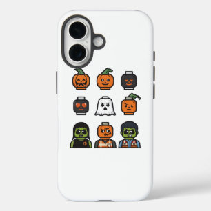Funda iPhone 16 Monstruo de cabeza de ladrillo de Halloween para n