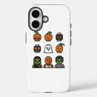 Funda iPhone 16 Monstruo de cabeza de ladrillo de Halloween para n